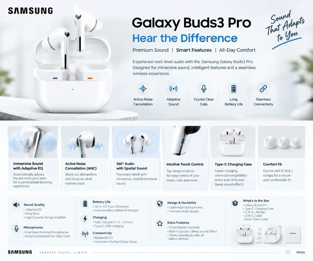 Samsung Galaxy Buds3 Pro – Wireless Earbuds